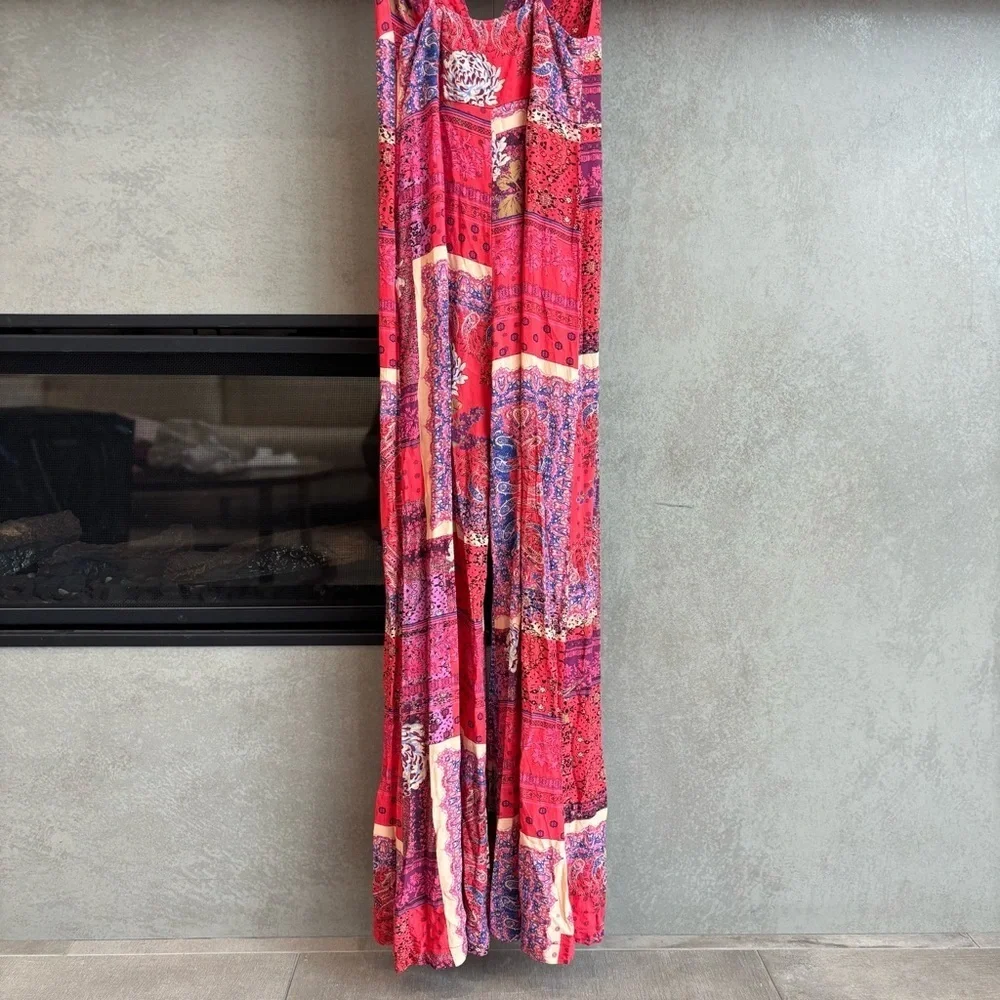 Free People Margarita Bohemian Patchwork Flowy Jumpsuit, Size 2